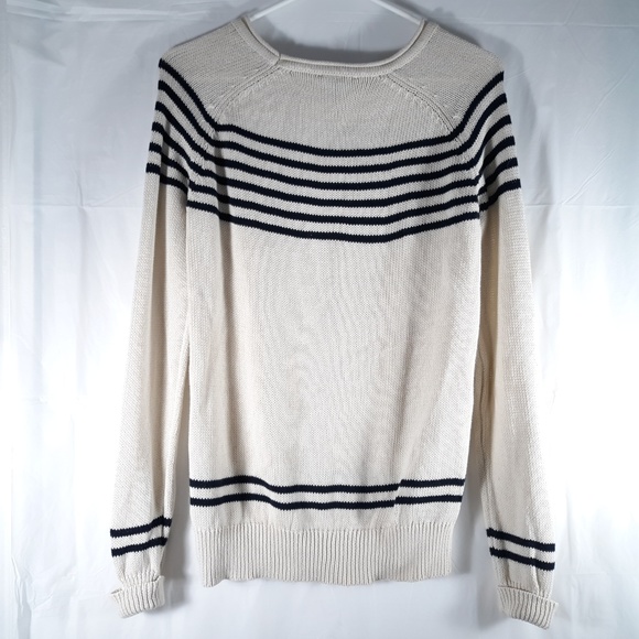 Market & Spruce Cream Sweater Black Line Detail - Picture 2 of 5